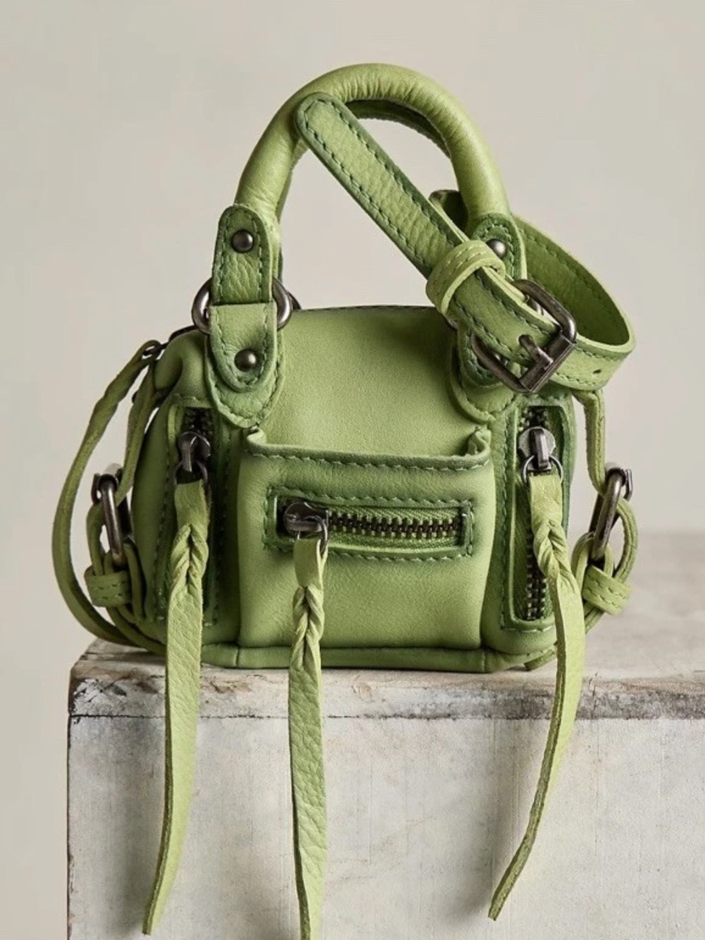 NEW Micro Free People We The Free Emerson Mini Bag in Lime Sold Out!
